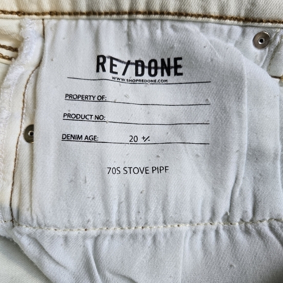 RE/Done 70s Stove Pipe Vintage Sunfaded Button Fly High Rise Jeans Size 31 NWT - Picture 7 of 13